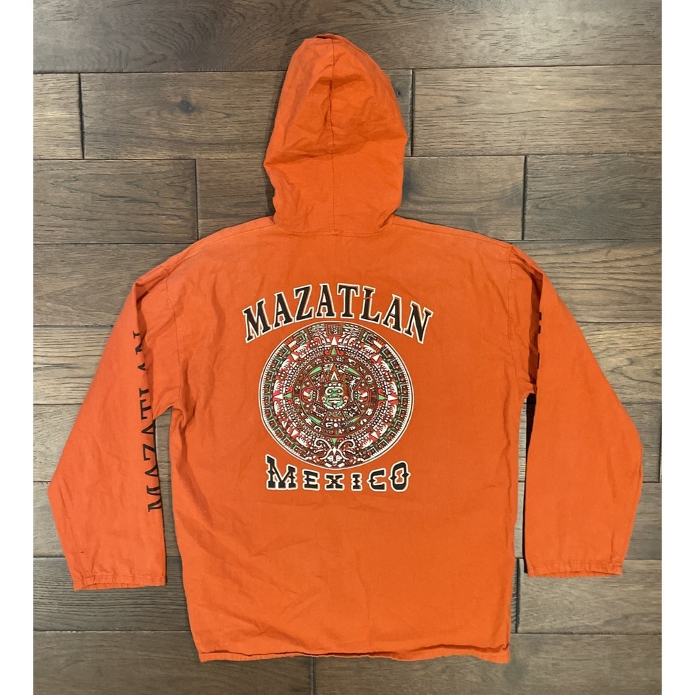Mazatlan Mexico, light jacket Orange with hood Size:‎ M Cotton